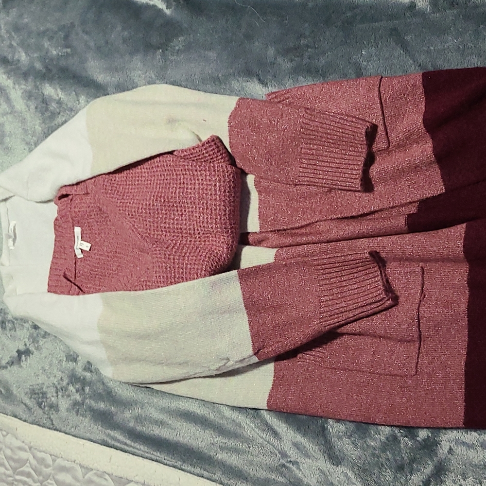 Long cardigan w pockets, knit shirt